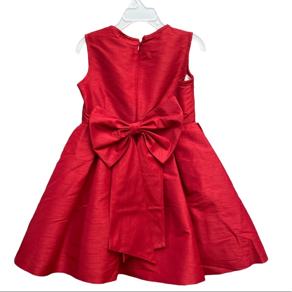 New Luli & Me Girls Red Sleeveless Pleated Full Dress - Picture 3 of 10